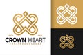 W Letter Crown Heart Logo Design, brand identity logos vector, modern logo, Logo Designs Vector Illustration Template Royalty Free Stock Photo