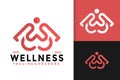 W Letter Heart People Wellness Logo Design, brand identity logos vector, modern logo, Logo Designs Vector Illustration Template Royalty Free Stock Photo