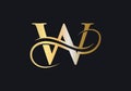 W Letter Initial Luxurious Logo Template. W Logo Golden Concept. W Letter Logo with Golden Luxury Color and Monogram Design