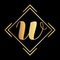 Letter W logo, W logo design, W icon design golden vector image