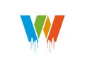 W letter paint logo template