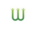 W letter people logo template