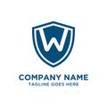 W Letter Shield Logo Vector Design Template. Royalty Free Stock Photo