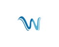 W letter wave Logo Template vector illustration Royalty Free Stock Photo