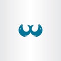 w logo fish letter icon vector symbol