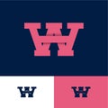 W and A logo monogram. W, A initials logo. Letters composition on different backgrounds. Royalty Free Stock Photo