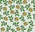 Flowers seampless pattern geometric background Royalty Free Stock Photo