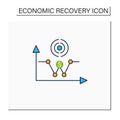W shaped recovery color icon Royalty Free Stock Photo