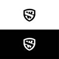 W shield vector logo template Royalty Free Stock Photo