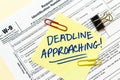 W9 Tax Form Deadline Approaching Concept