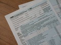 W-2 and 1040 Tax Form. Tax Payment Concept. Filing Taxes Document on Table in Office. Individual Income Tax Return Royalty Free Stock Photo