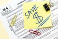 W9 Tax Form Save Money Concept Royalty Free Stock Photo