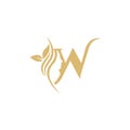 W Vector Logo Design. Female Decorative Fashion Makeup Lifestyle Modern Spa Feminism Lady Cosmetics Beauty Medical