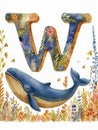 W is for Whale Royalty Free Stock Photo