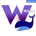 W whale letter Royalty Free Stock Photo