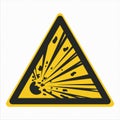 W002 ISO 7010 Registered safety signs Warnings Explosive material Royalty Free Stock Photo