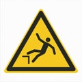 W008 ISO 7010 Registered safety signs Warnings Drop fall