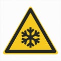 W010 ISO 7010 Registered safety signs Warnings Low temperature freezing conditions