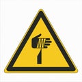 W022 ISO 7010 Registered safety signs Warnings Sharp elements Royalty Free Stock Photo