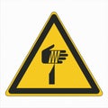 W022 ISO 7010 Registered safety signs Warnings Sharp elements