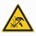 W031 ISO 7010 Registered safety signs Warnings Crushing hand between press brake tool