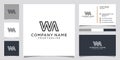 WA or AW initial letter logo design vector