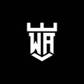 WA Logo Letter Castle Shape Style