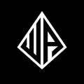 WA logo letters monogram with prisma shape design template