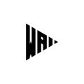 WA Logo Monogram Triangle Shape Play Button