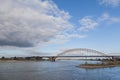 Waal bridge against blue sky, The Netherlands