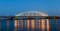 Waal Bridge at Night at Nijmegen