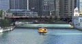 Wabash Avenue Bridge in Downtown Chicago Royalty Free Stock Photo