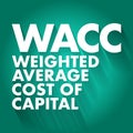 WACC - Weighted Average Cost of Capital acronym, business concept background