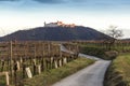 Wachau Abbey of Goettweig with surrounding vineyard, Austria Royalty Free Stock Photo