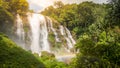 Wachirathan Waterfall is a large waterfall in deep forest on Doi Inthanon, Chiang Mai Royalty Free Stock Photo