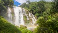 Wachirathan Waterfall is a large waterfall in deep forest on Doi Inthanon, Chiang Mai Royalty Free Stock Photo