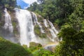 Wachirathan Waterfall is a large waterfall in deep forest on Doi Inthanon, Chiang Mai Royalty Free Stock Photo