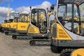 Wacker Neuson Compact Excavators Lined up Royalty Free Stock Photo