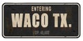 Waco Texas Street Sign Vintage Grunge Road Highway