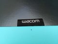 Wacom company closeup logo on their product.