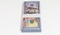 Wad of 100 dollar bills in a white background vertically Royalty Free Stock Photo