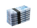 Wad of money, grand prize, one hundred thousand reais of brazil money, concieot of savings, income, wealth, earnings or lottery,