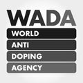 WADA - World Anti Doping Agency acronym Royalty Free Stock Photo
