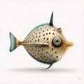 Wader Fish Full Body Illustration. Generative AI