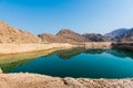 Wadi Beeh Dam in Jebel Jais mountain in Ras Al Khaimah emirate of UAE