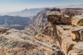 Wadi Ghul canyon in Hajar Mountains, Om Royalty Free Stock Photo