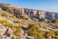 Wadi Ghul canyon in Hajar Mountains, Om Royalty Free Stock Photo