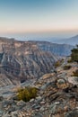 Wadi Ghul canyon in Hajar Mountains, Om Royalty Free Stock Photo