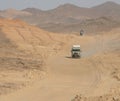 WADI - HALFA, SUDAN - 20 November, 2008: The road running through the Sahara desert.