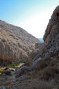 Wadi Kelt or Nahal Prat, in the Judean Desert, Israel. Early autumn in a nature reserve. Royalty Free Stock Photo